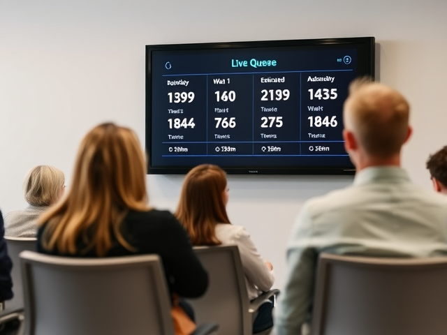 Digital display boards for patient queue updates