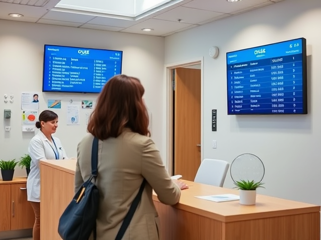 GP clinic queue management system reducing patient wait times